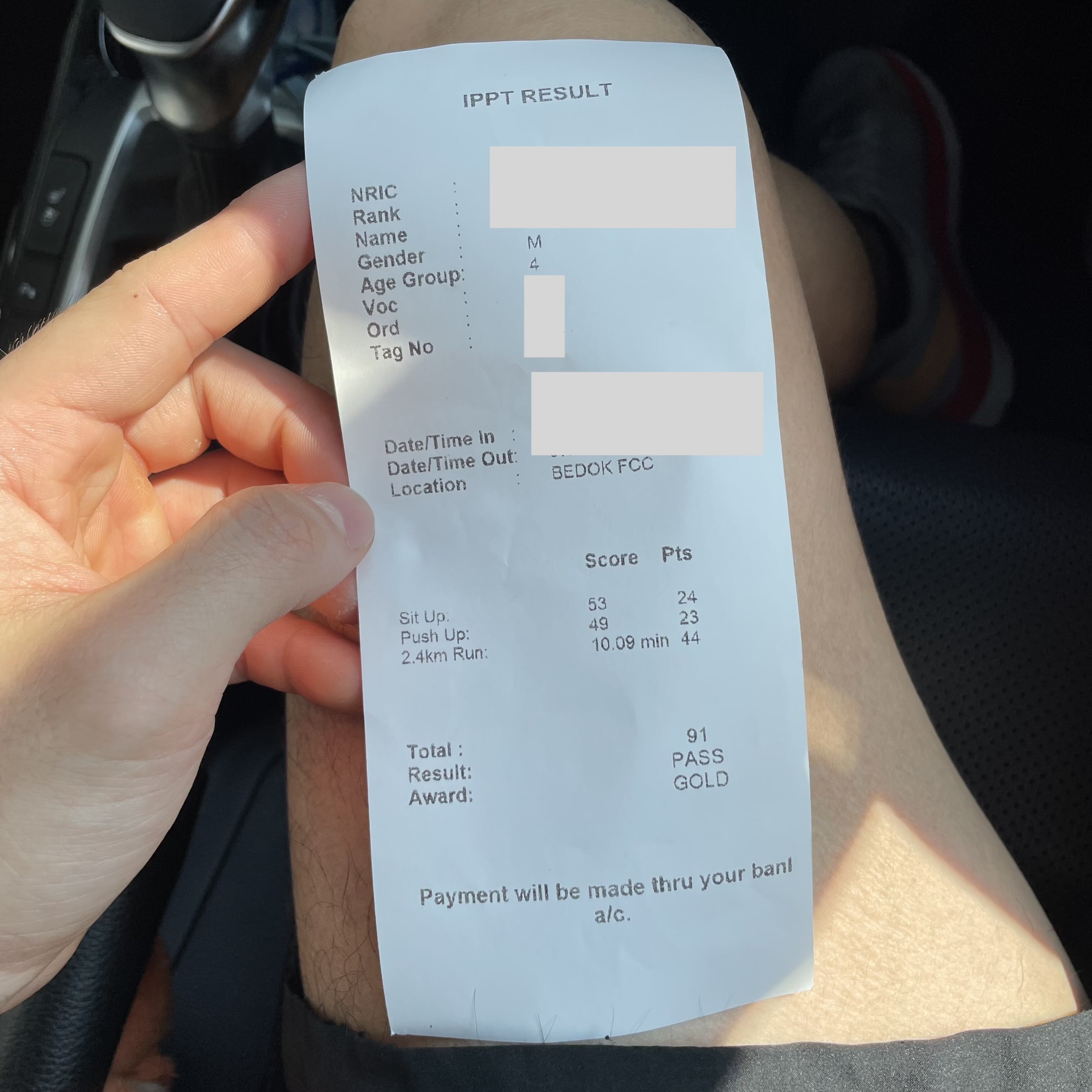 IPPT Gold Result - 89 Points